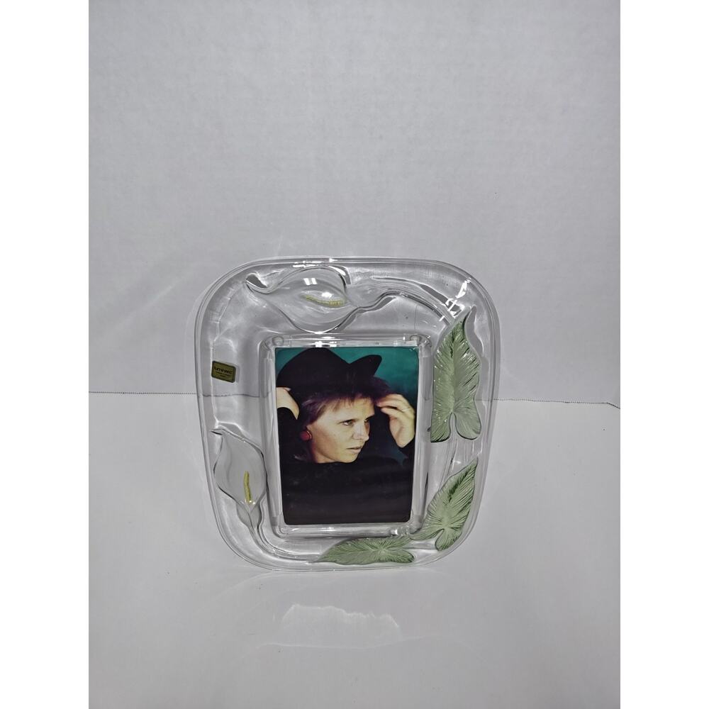 Luminarc Verrerie D'Arques France Vintage Glass Picture Frame With Calla Lily